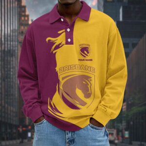 Auspiritmerch Brisbane Broncos Fashion Style Men Long Polo Shirt Personalized Gifts