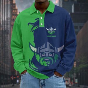 Auspiritmerch Canberra Raiders Fashion Style Men Long Polo Shirt Personalized Gifts