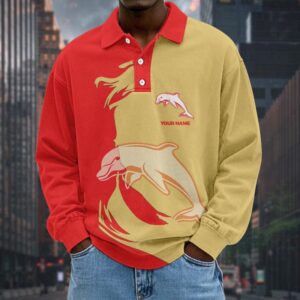 Auspiritmerch Dolphins Fashion Style Men Long Polo Shirt Personalized Gifts