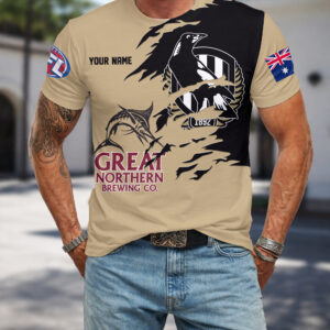 Auspiritmerch Collingwood Magpies x Great Northern Beer T-Shirt Custom Name Gift For Fan
