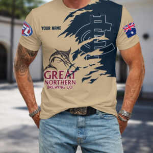 Auspiritmerch Carlton Blues x Great Northern Beer T-Shirt Custom Name Gift For Fan
