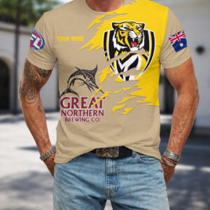 Auspiritmerch Richmond Tigers x Great Northern Beer T-Shirt Custom Name Gift For Fan