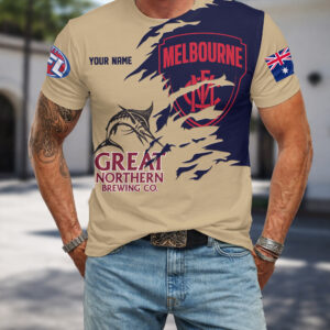 Auspiritmerch Melbourne Demons x Great Northern Beer T-Shirt Custom Name Gift For Fan