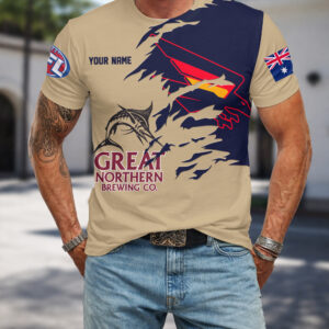 Auspiritmerch Adelaide Crows x Great Northern Beer T-Shirt Custom Name Gift For Fan