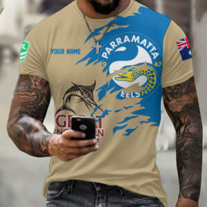 Auspiritmerch Parramatta Eels x Great Northern Beer T-Shirt Custom Name Gift For Fan