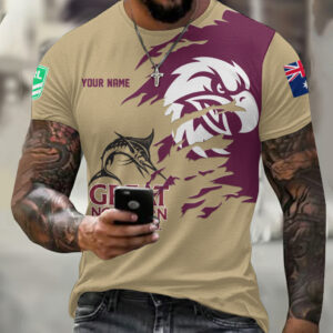 Auspiritmerch Manly Warringah Sea Eagles x Great Northern Beer T-Shirt Custom Name Gift For Fan