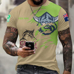 Auspiritmerch Canberra Raiders x Great Northern Beer T-Shirt Custom Name Gift For Fan