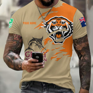 Auspiritmerch Wests Tigers x Great Northern Beer T-Shirt Custom Name Gift For Fan