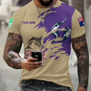 Auspiritmerch Melbourne Storm x Great Northern Beer T-Shirt Custom Name Gift For Fan
