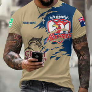 Auspiritmerch Sydney Roosters x Great Northern Beer T-Shirt Custom Name Gift For Fan
