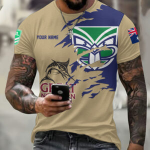 Auspiritmerch New Zealand Warriors x Great Northern Beer T-Shirt Custom Name Gift For Fan