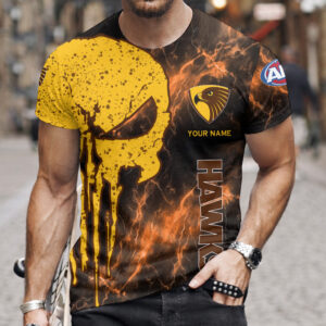 Auspiritmerch Hawthorn Hawks T-Shirt Custom Name Gift For Fan