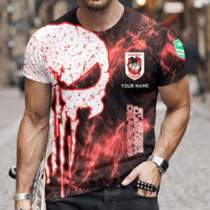 Auspiritmerch St. George Illawarra Dragons T-Shirt Custom Name Gift For Fan