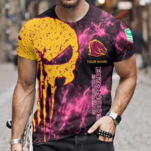 Auspiritmerch Brisbane Broncos T-Shirt Custom Name Gift For Fan
