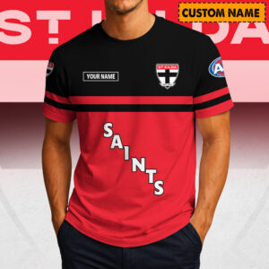 Auspiritmerch St Kilda Saints Casual T-Shirt Custom Name Gift For Fan