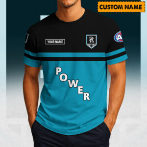 Auspiritmerch Port Adelaide Casual T-Shirt Custom Name Gift For Fan