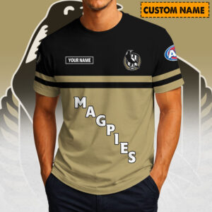 Auspiritmerch Collingwood Magpies Casual T-Shirt Custom Name Gift For Fan