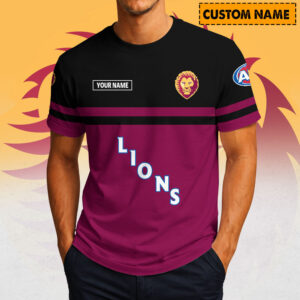 Auspiritmerch Brisbane Lions Casual T-Shirt Custom Name Gift For Fan