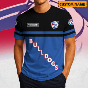 Auspiritmerch Western Bulldogs Casual T-Shirt Custom Name Gift For Fan