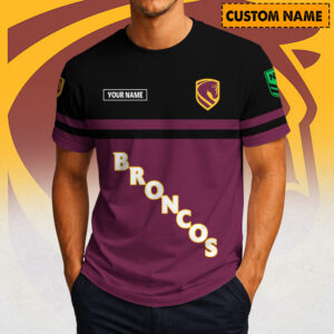Auspiritmerch Brisbane Broncos Casual T-Shirt Custom Name Gift For Fan