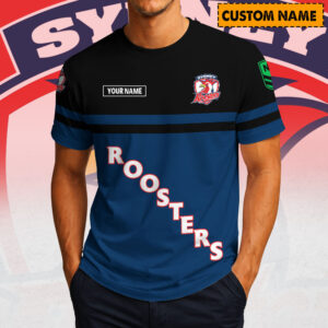 Auspiritmerch Sydney Roosters Casual T-Shirt Custom Name Gift For Fan