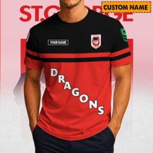 Auspiritmerch St. George Illawarra Dragons Casual T-Shirt Custom Name Gift For Fan