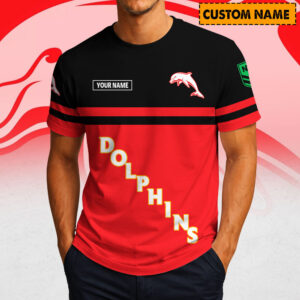 Auspiritmerch Redcliffe Dolphins Casual T-Shirt Custom Name Gift For Fan