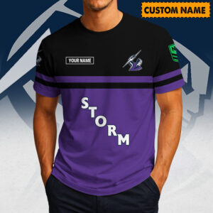 Auspiritmerch Melbourne Storm Casual T-Shirt Custom Name Gift For Fan
