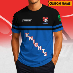 Auspiritmerch Newcastle Knights Casual T-Shirt Custom Name Gift For Fan