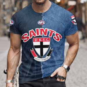 Auspiritmerch St Kilda Saints Premium 3D T-Shirt Custom Name Gift For Fan