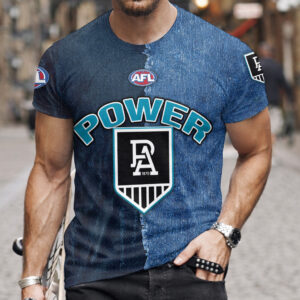 Auspiritmerch Port Adelaide Premium 3D T-Shirt Custom Name Gift For Fan