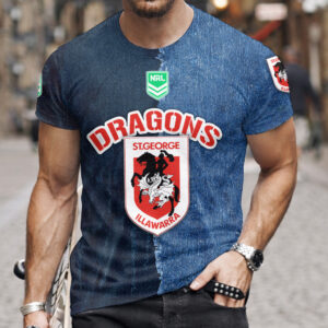 Auspiritmerch St. George Illawarra Dragons Premium 3D T-Shirt Custom Name Gift For Fan