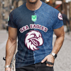 Auspiritmerch Manly Warringah Sea Eagles Premium 3D T-Shirt Custom Name Gift For Fan