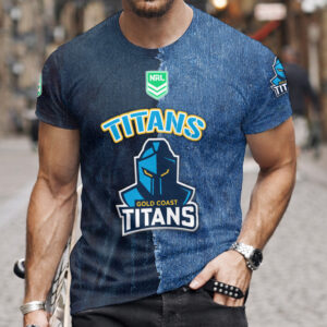 Auspiritmerch Gold Coast Titans Premium 3D T-Shirt Custom Name Gift For Fan