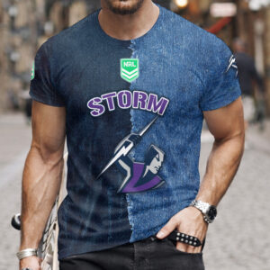 Auspiritmerch Melbourne Storm Premium 3D T-Shirt Custom Name Gift For Fan