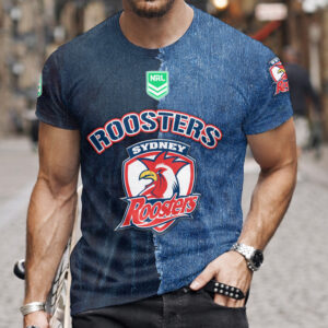 Auspiritmerch Sydney Roosters Premium 3D T-Shirt Custom Name Gift For Fan