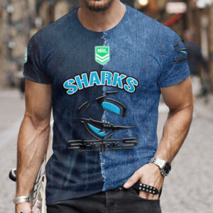 Auspiritmerch Cronulla-Sutherland Sharks Premium 3D T-Shirt Custom Name Gift For Fan