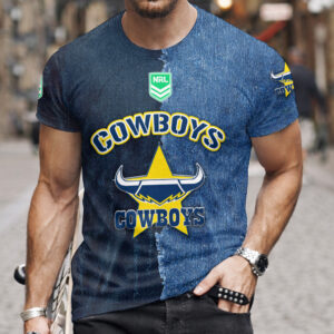 Auspiritmerch North Queensland Cowboys Premium 3D T-Shirt Custom Name Gift For Fan