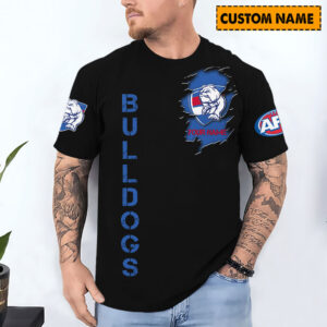 Auspiritmerch Western Bulldogs T-Shirt Custom Name Gift For Fan