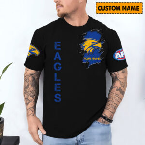 Auspiritmerch West Coast Eagles T-Shirt Custom Name Gift For Fan