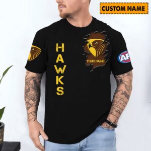 Auspiritmerch Hawthorn Hawks T-Shirt Custom Name Gift For Fan
