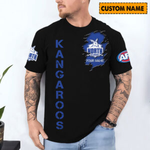 Auspiritmerch North Melbourne T-Shirt Custom Name Gift For Fan