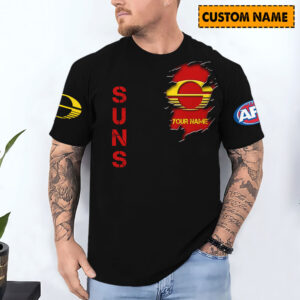 Auspiritmerch Gold Coast Suns T-Shirt Custom Name Gift For Fan