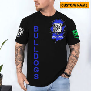 Auspiritmerch Canterbury-Bankstown Bulldogs T-Shirt Custom Name Gift For Fan