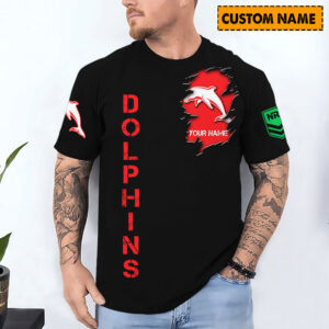 Auspiritmerch Redcliffe Dolphins T-Shirt Custom Name Gift For Fan