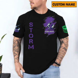 Auspiritmerch Melbourne Storm T-Shirt Custom Name Gift For Fan