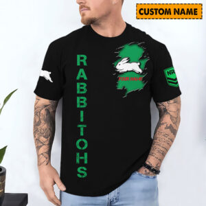 Auspiritmerch South Sydney Rabbitohs T-Shirt Custom Name Gift For Fan