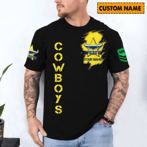 Auspiritmerch North Queensland Cowboys T-Shirt Custom Name Gift For Fan