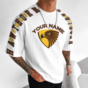 Auspiritmerch Hawthorn Hawks Casual T-Shirt Custom Name Gift For Fan