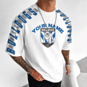 Auspiritmerch Canterbury-Bankstown Bulldogs Casual T-Shirt Custom Name Gift For Fan